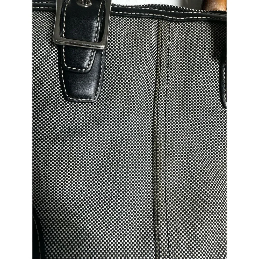 Coach Black and White Bucket Bag LO43-1842 Canvas Leather Black